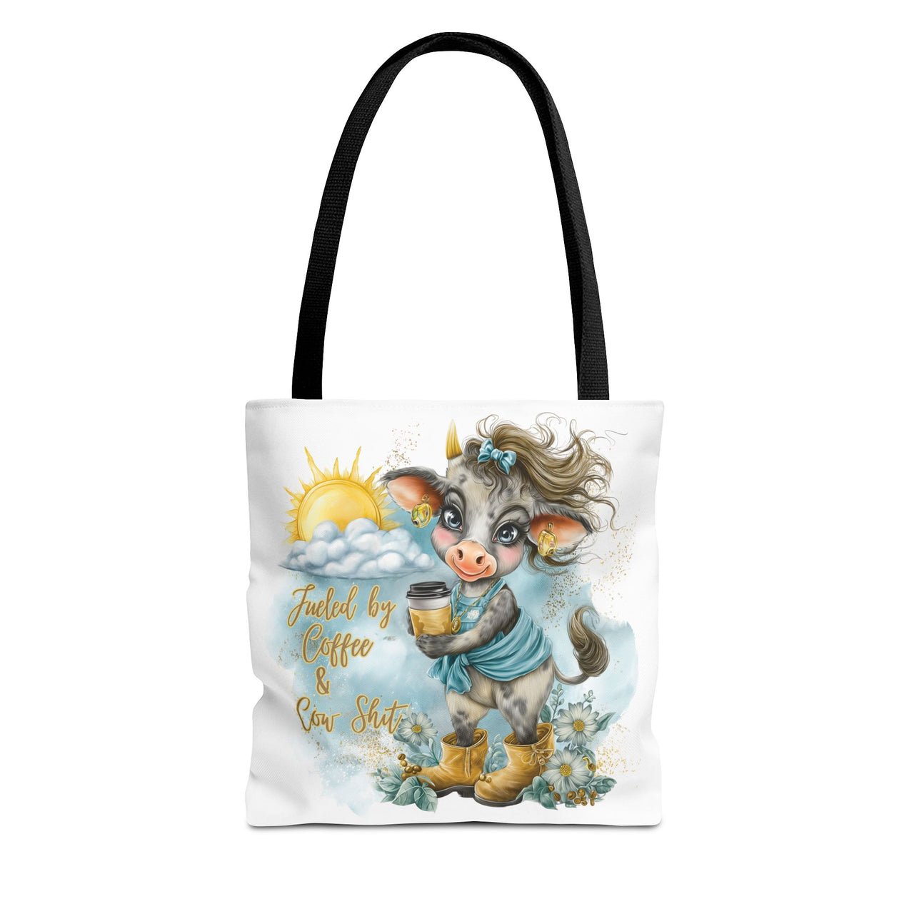 Cute Cow Fueled by CoffeeTote Bag
