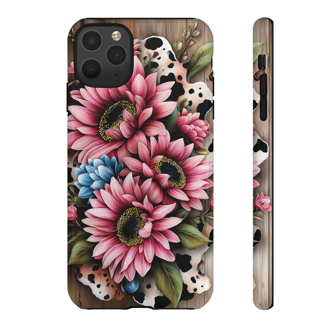 Floral Cow Print Phone Case