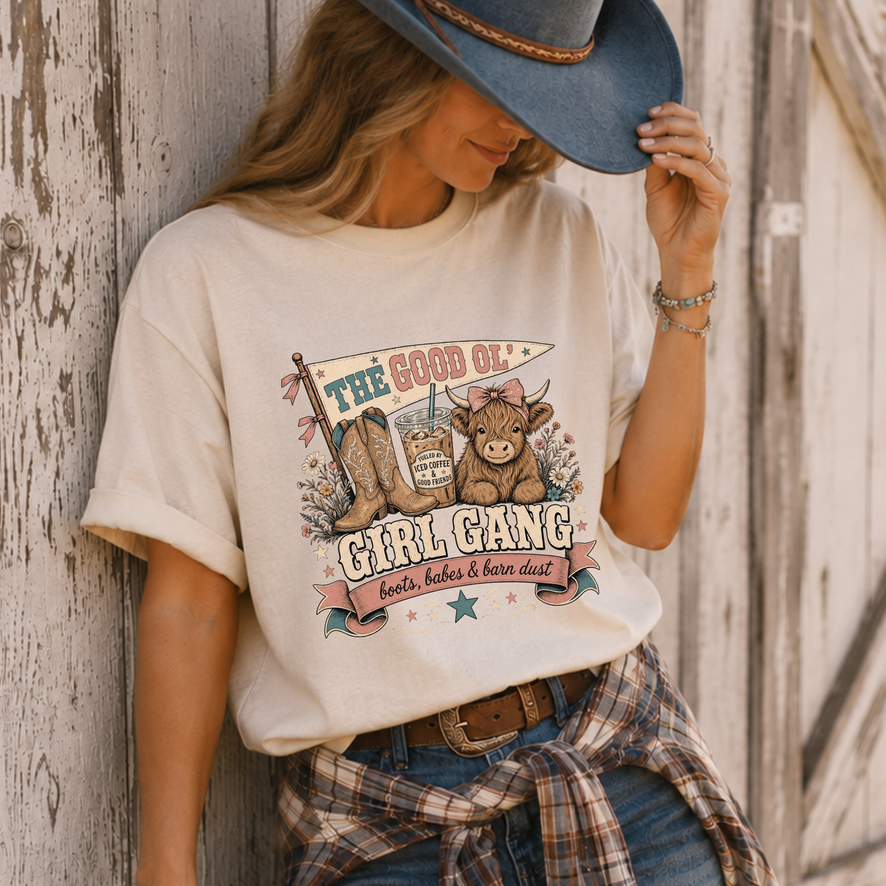 Girl Gang Western T-Shirt — “The Good Ol' Girl Gang: Boots, Babes & Barn Dust”