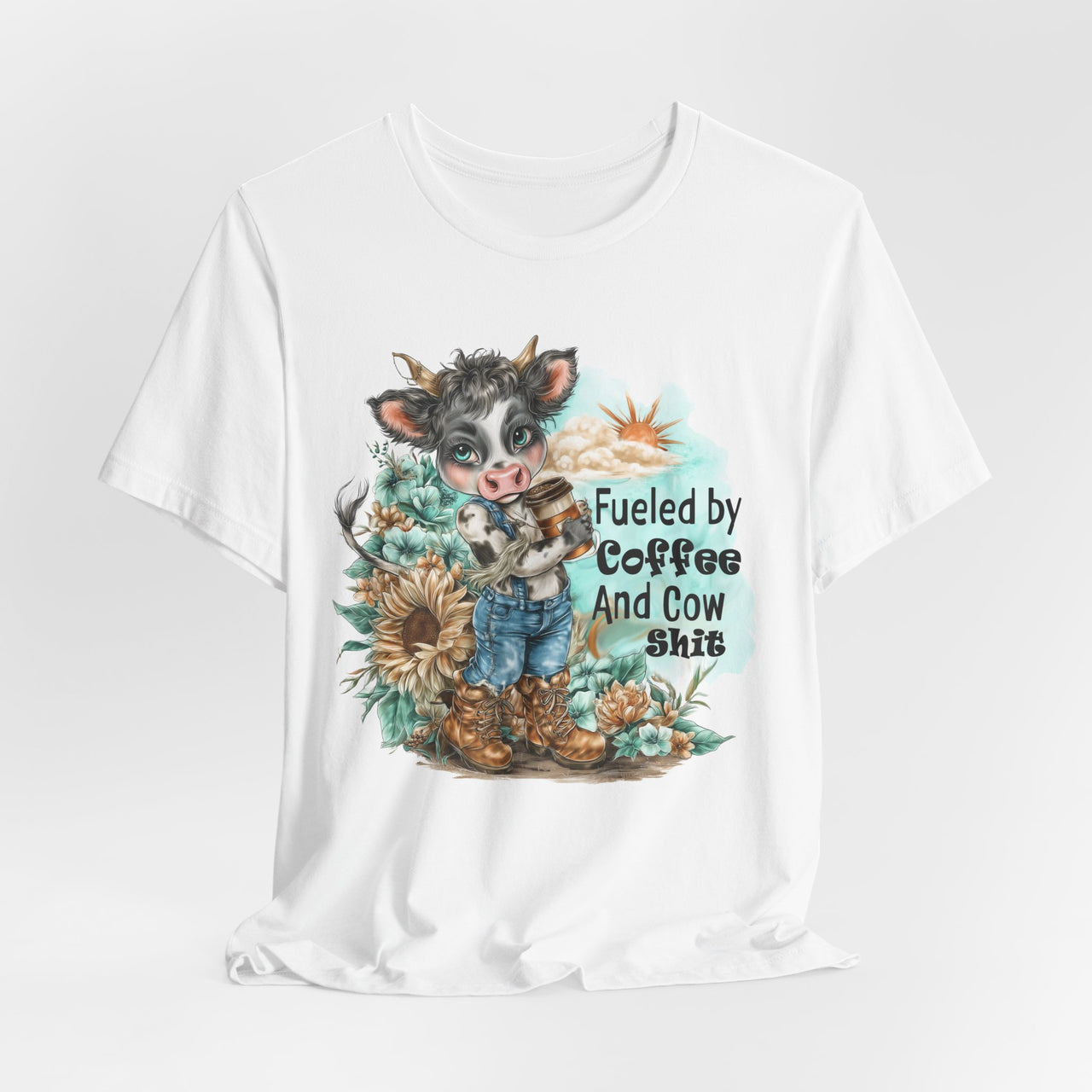 Coffee & Cow Shit Tee — Cute Farm Cow Graphic T-Shirt