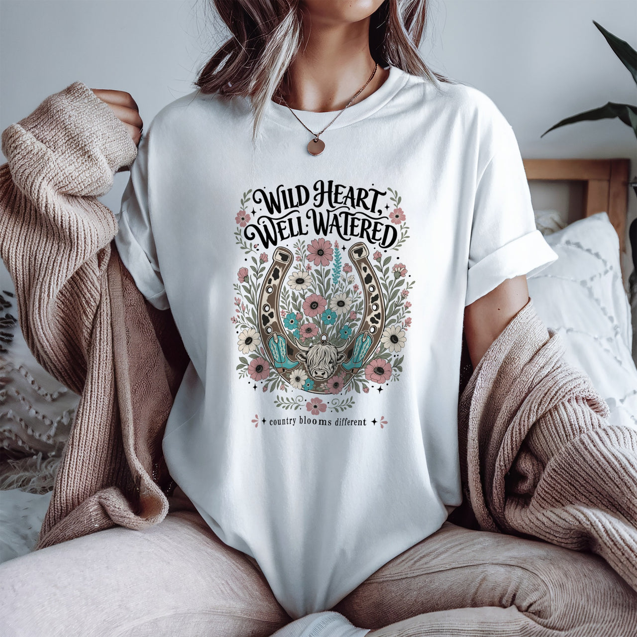 Wild Heart, Well Watered Floral Horseshoe Graphic