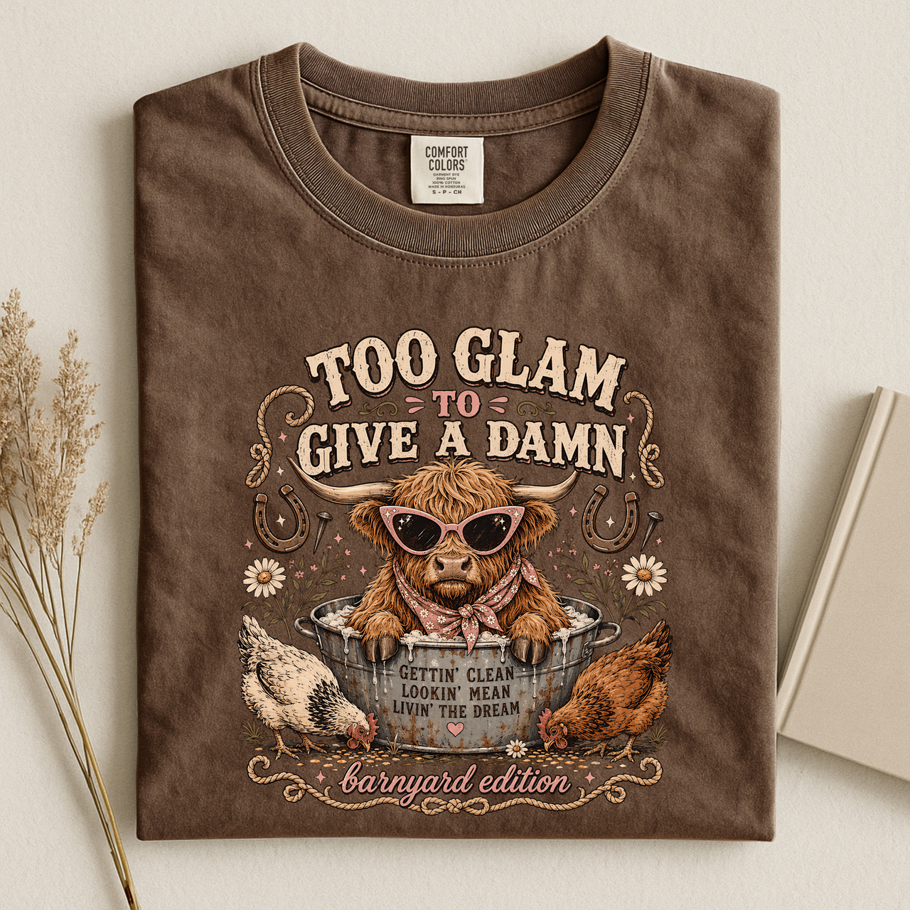 Too Glam to Give a Damn Cow Graphic T-Shirt