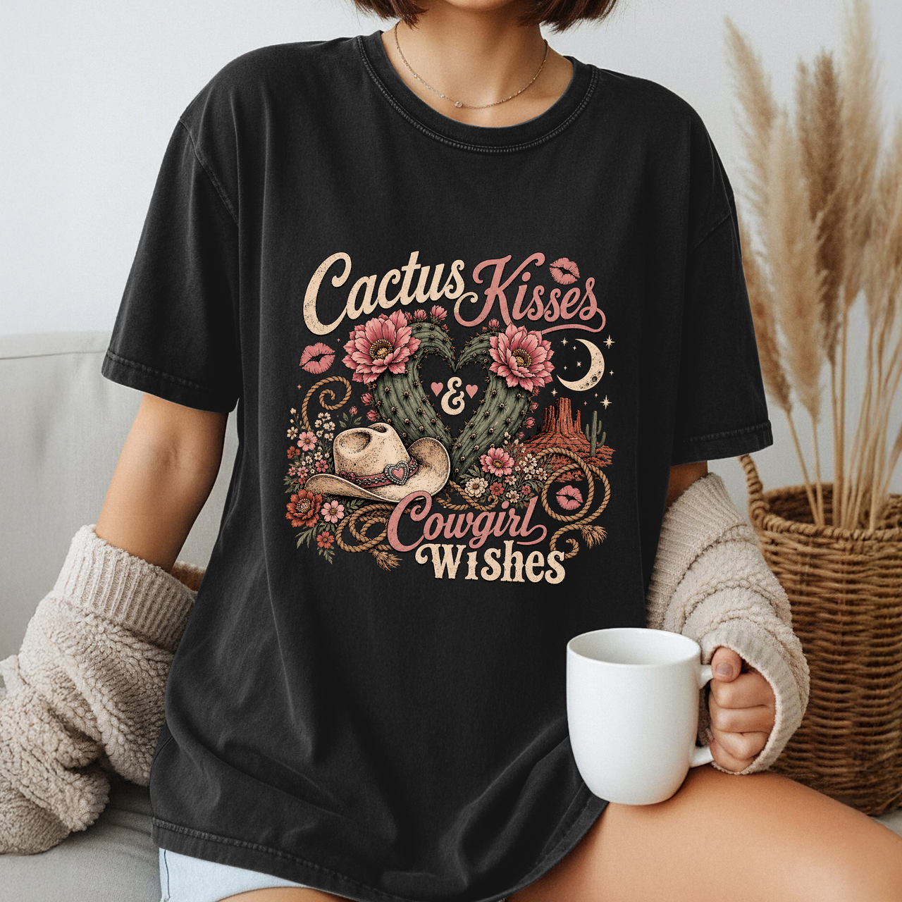 Cactus Kisses Cowgirl Wishes T-Shirt