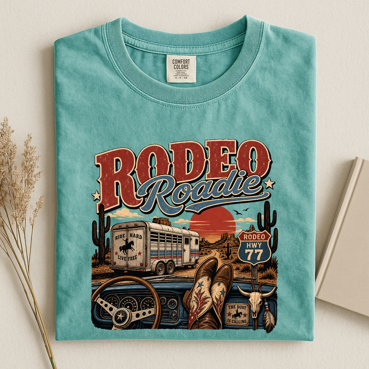 Rodeo Roadie Vintage Western Truck & Rider Tee