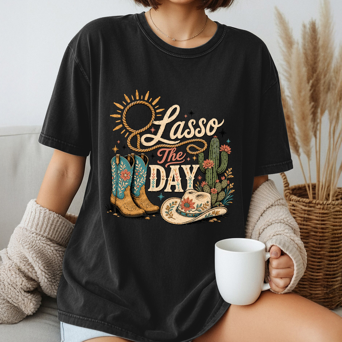 Lasso the Day Western Graphic T-Shirt