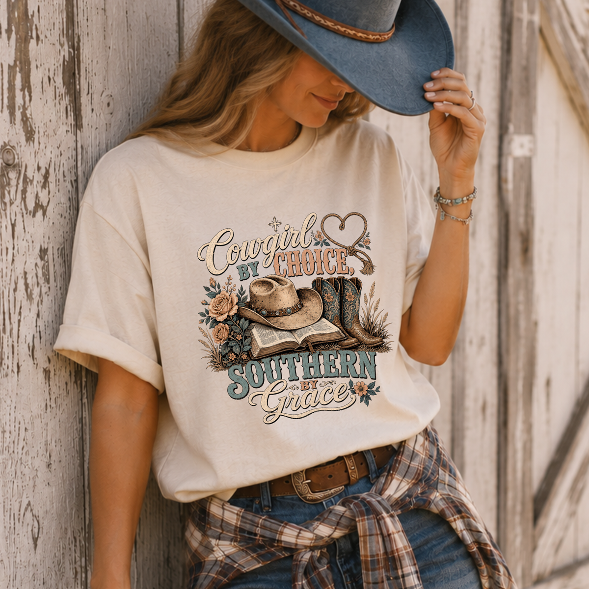 Cowgirl By Choice Southern By Grace T-Shirt