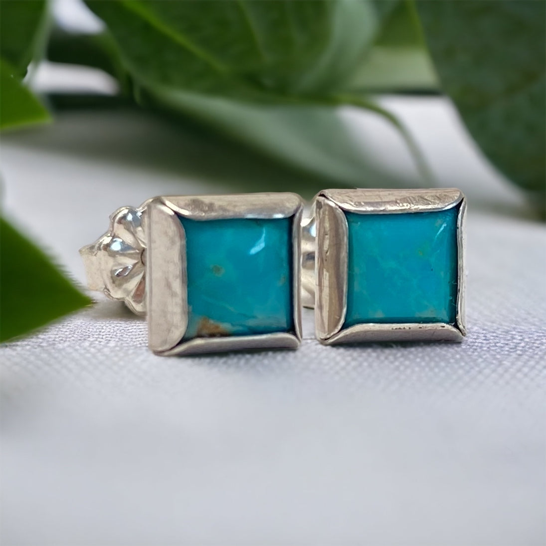 Square Turquoise Studs