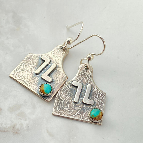 Cattle Brand Tag Earrings