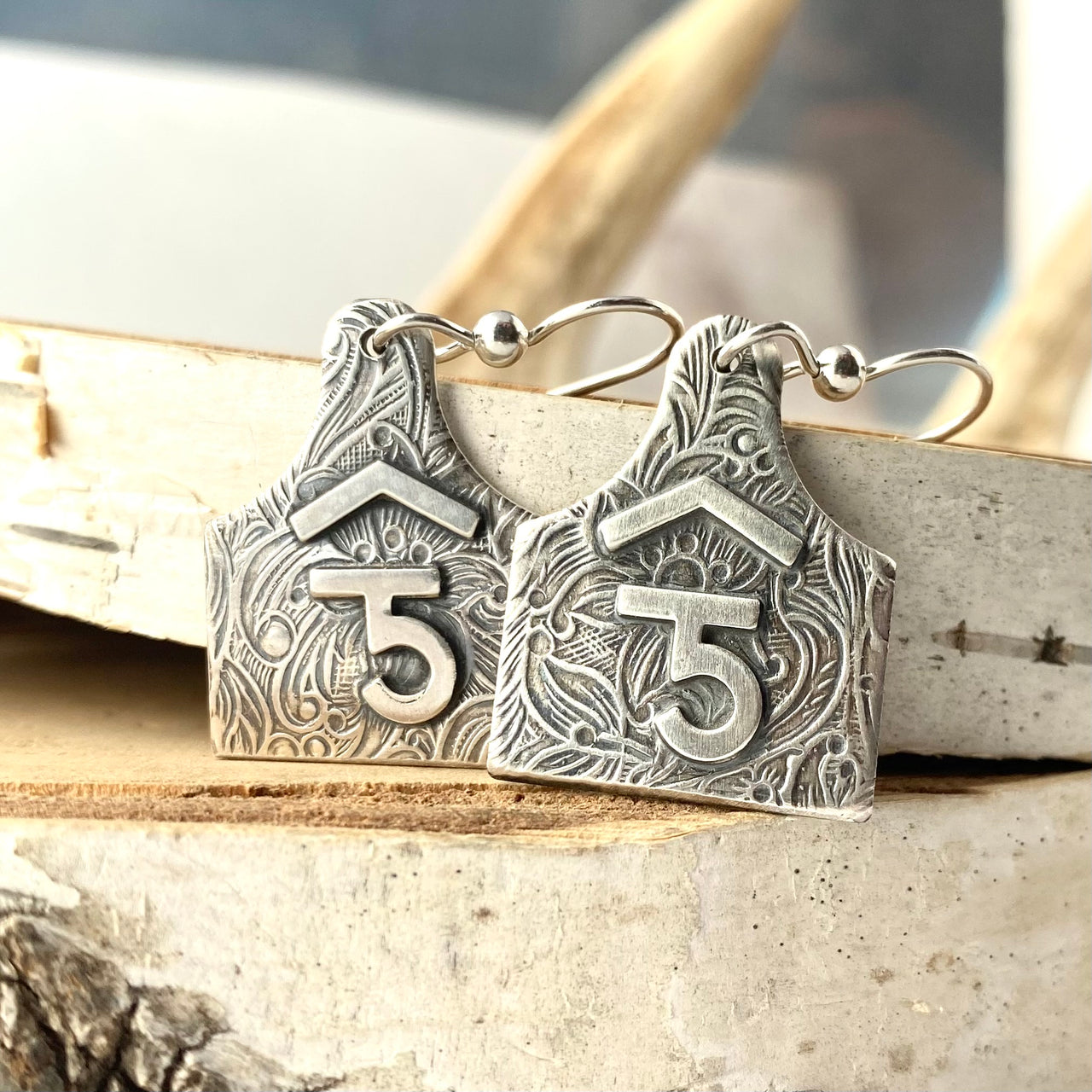Cattle Brand Tag Earrings
