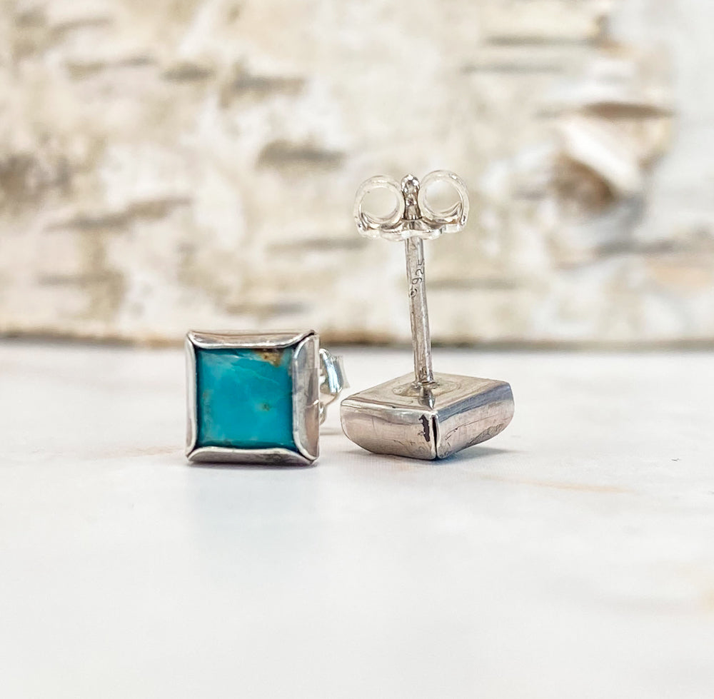 Square Turquoise Studs
