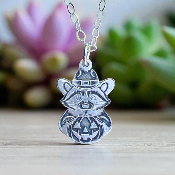 Cowboy Raccoon Halloween Pendant