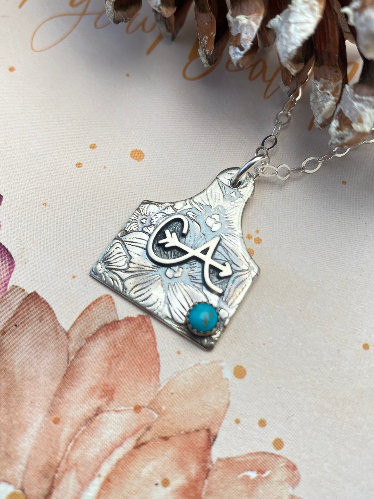 Personalized Cattle tag Necklace