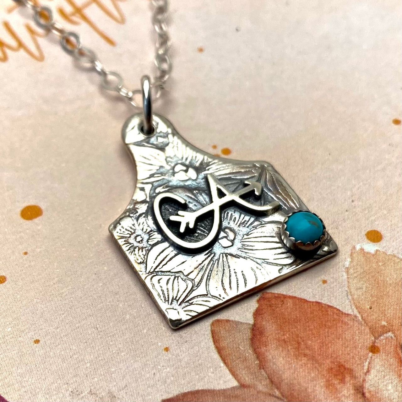 Personalized Cattle tag Necklace