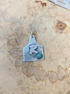 R turquoise cow tag