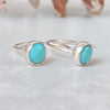 Sterling Silver Turquoise Huggy Hoop Earrings