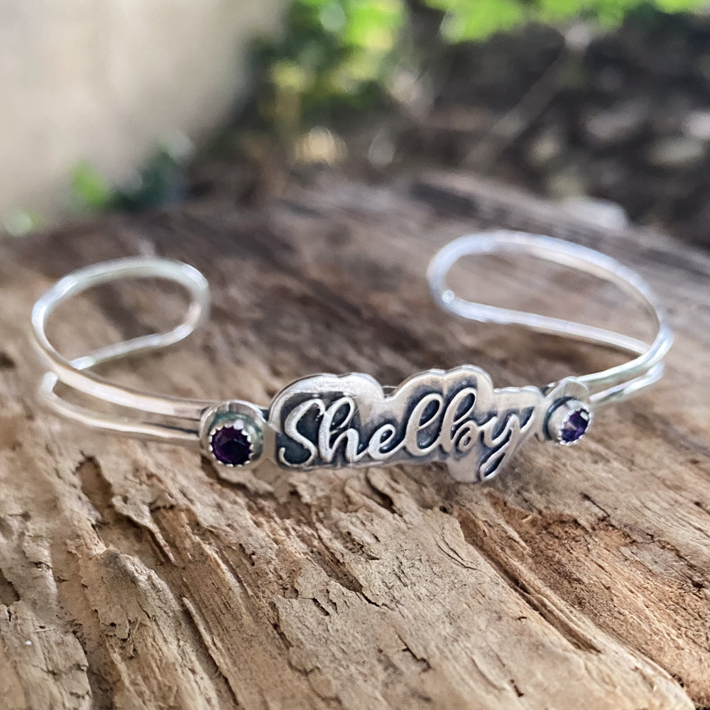 Custom Amethyst Name Bracelet