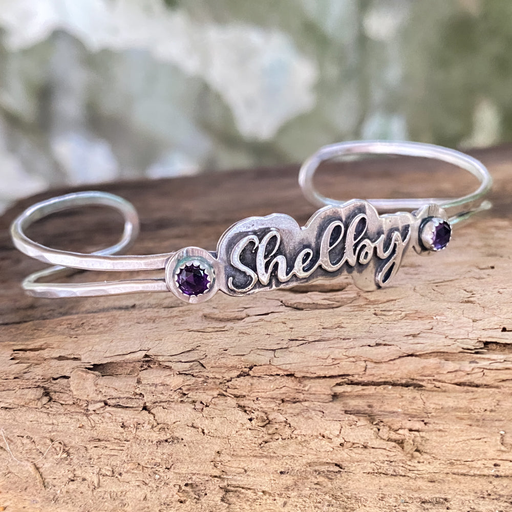 Custom Amethyst Name Bracelet