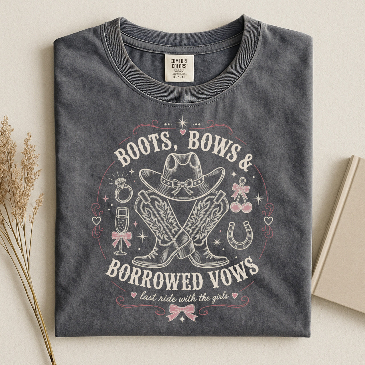 Boots Bows And Borrowed Vows Western Bachelorette Shirt