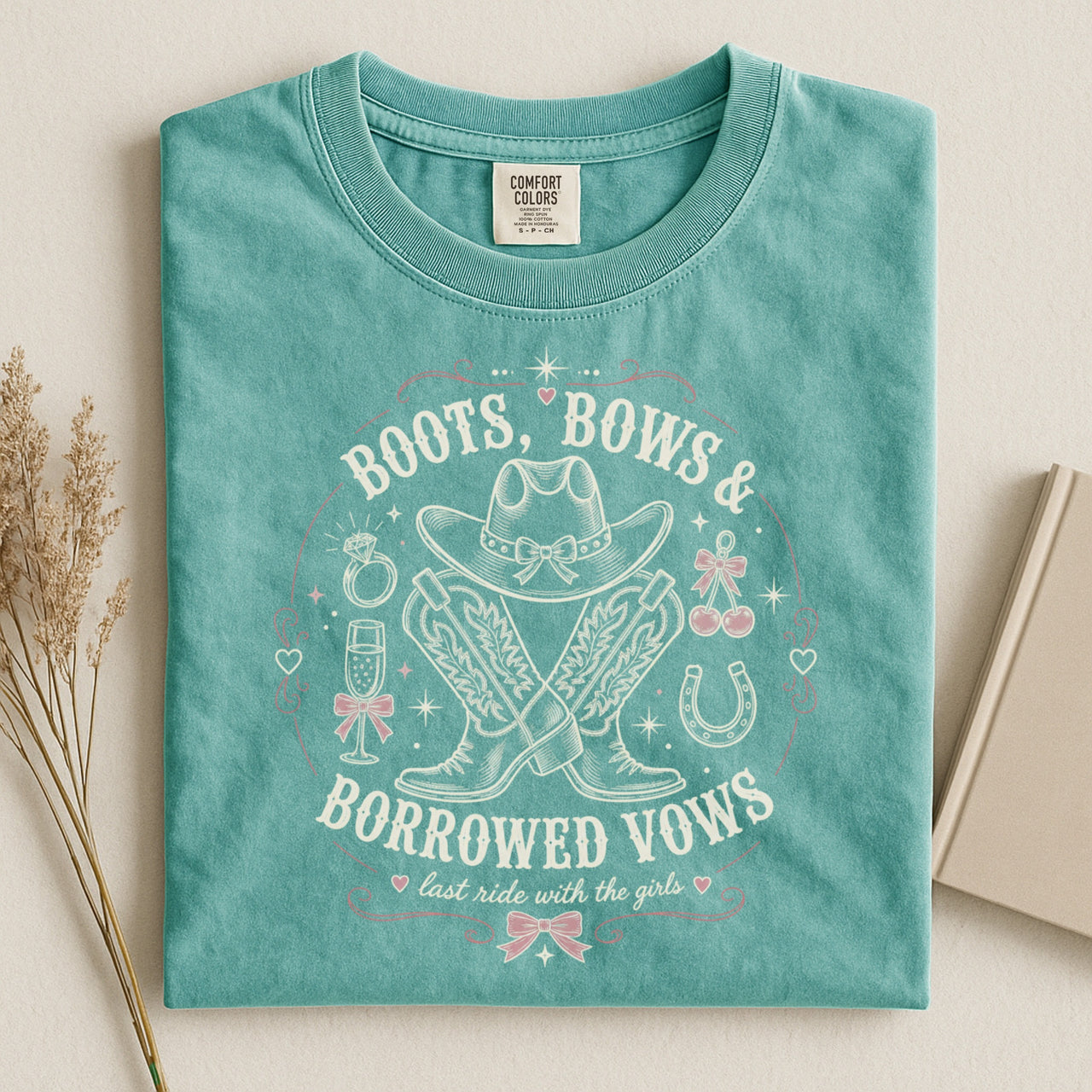 Boots Bows And Borrowed Vows Western Bachelorette Shirt