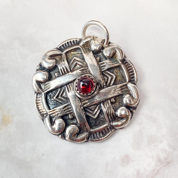 Garnet Concho Pendant