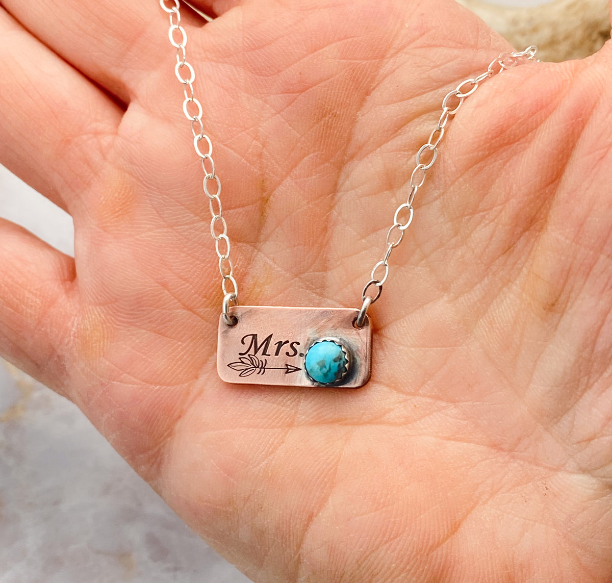 Turquoise Initial Necklace