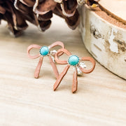 copper bow Earrings