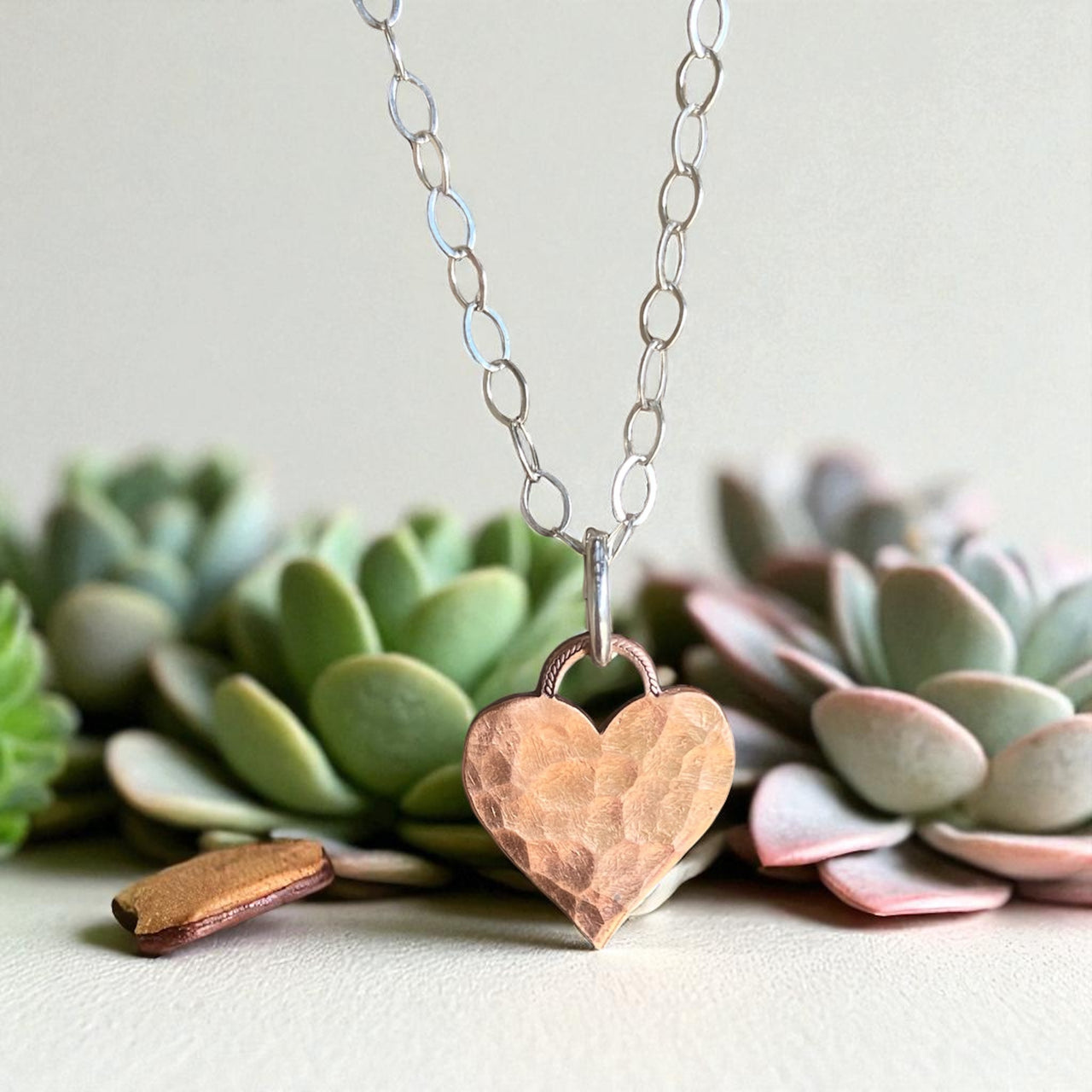 Tiny Copper Heart Necklace