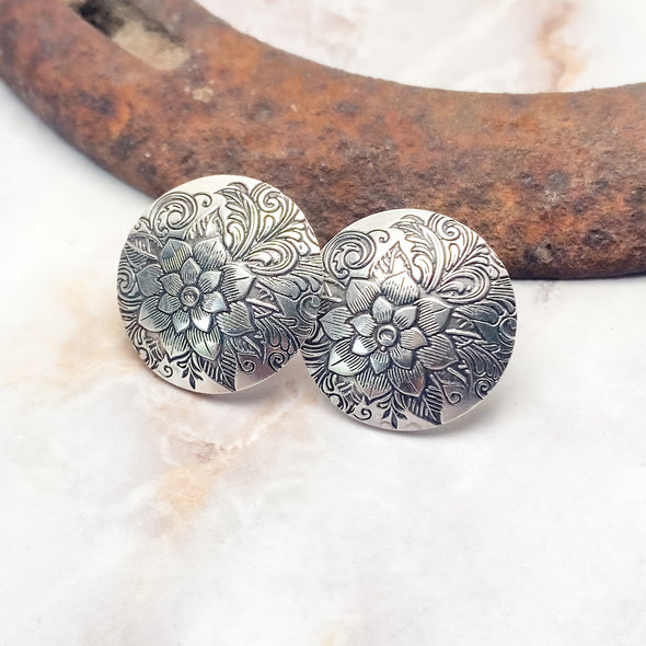Western Ivy Floral Post Earrings