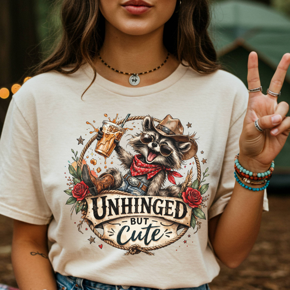 Unhinged But Cute Raccoon T-Shirt