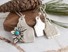 Cattle Tag Necklace And Tiny Cow Ear Tag Earrings Bundle