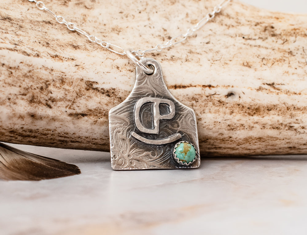 Cow Tag Turquoise Necklace - CALLIE