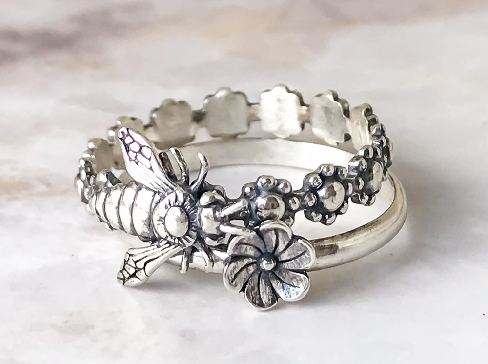 Sterling Silver Bee Ring