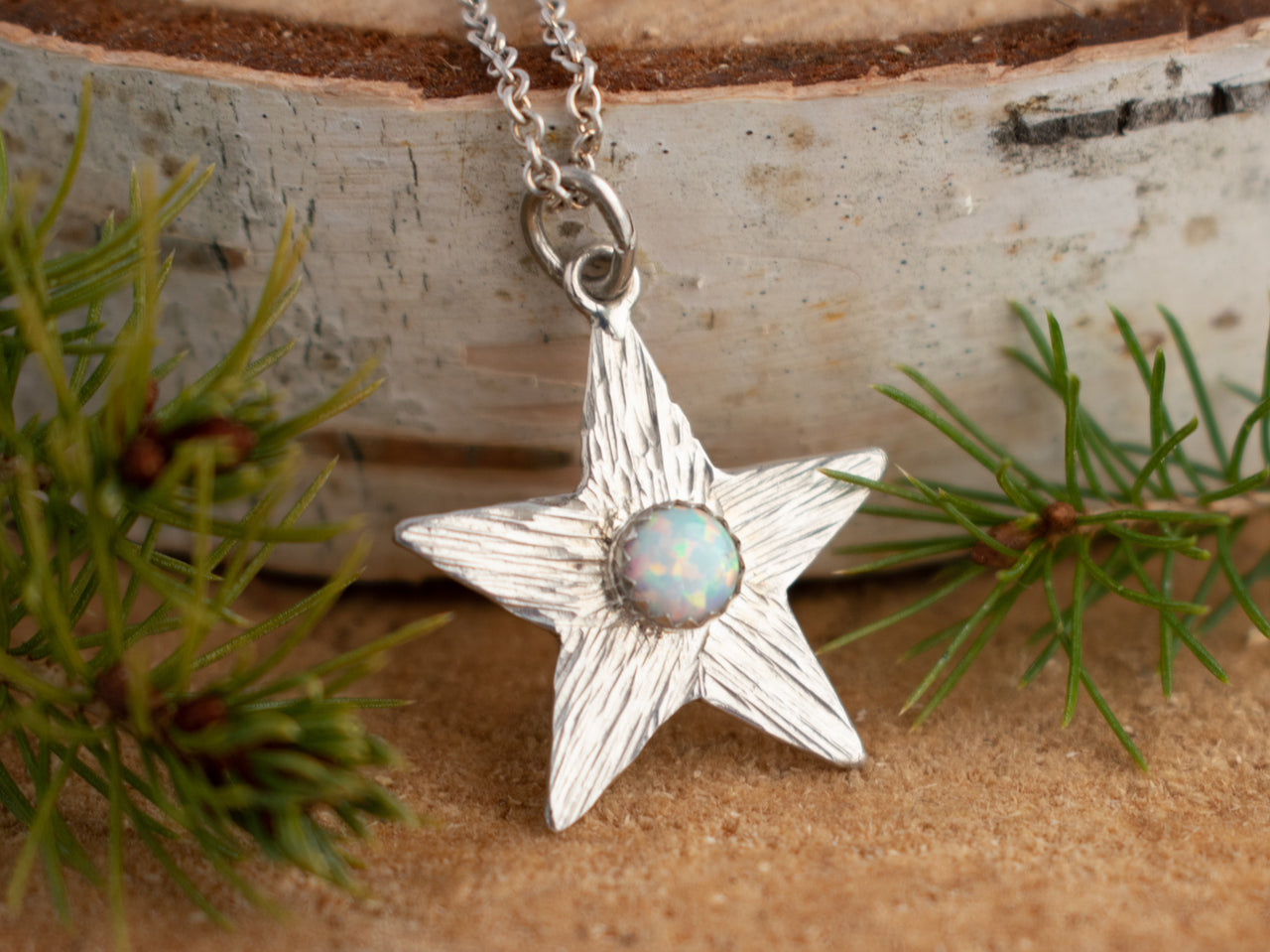 Opal Star Necklace