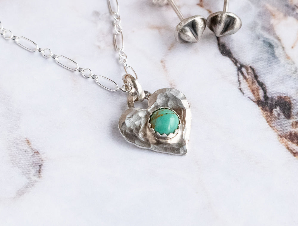 Tiny Turquoise Heart Necklace