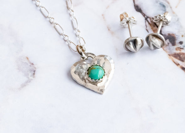 Tiny Turquoise Heart Necklace