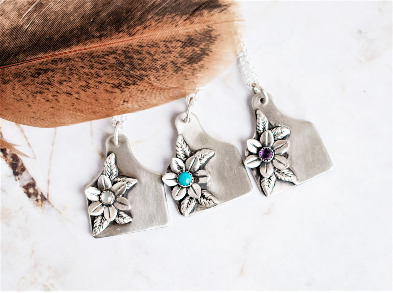 Cattle Ear Tag Garden Necklace