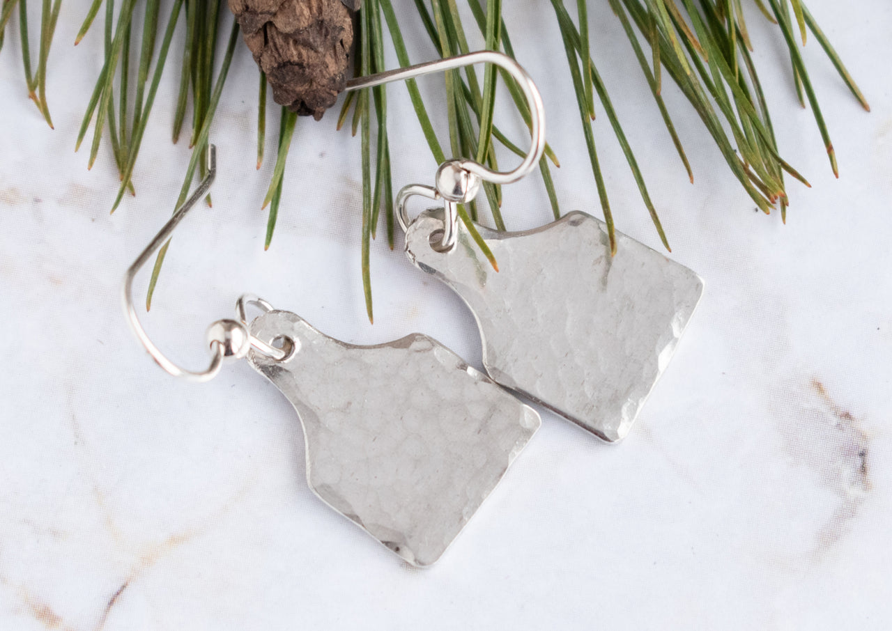 Tiny Cow Ear Tag Earrings