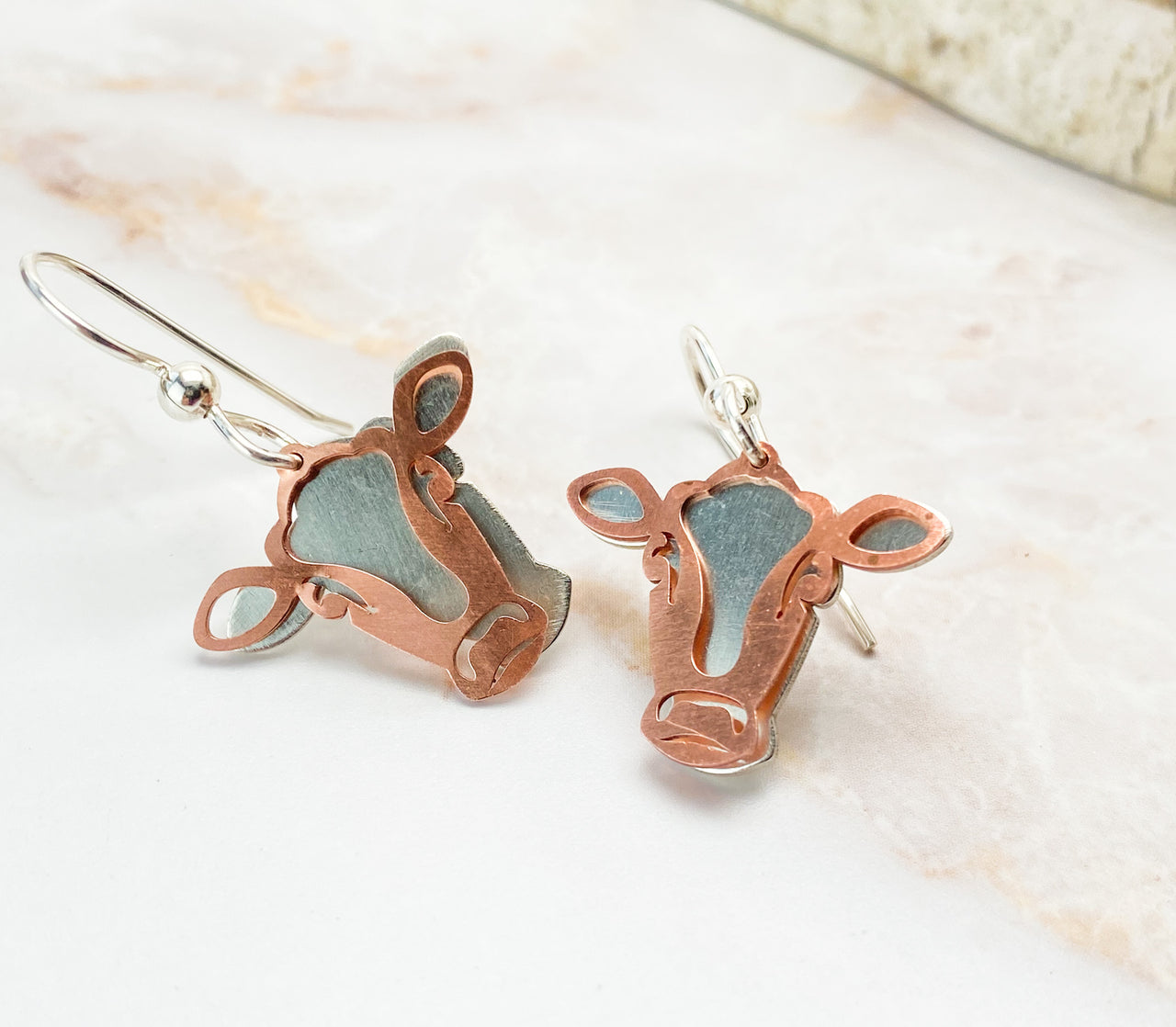Layered Cow Earrings