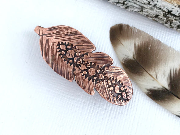 custom copper feather