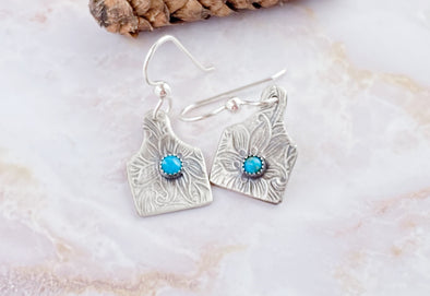 Cow Tag Turquoise Earrings