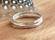 Sterling silver hammered ring band
