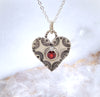 Garnet Heart Necklace