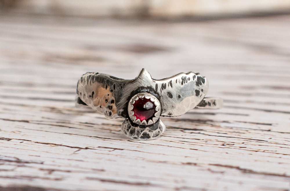 Tiny Bird Ring With Gemstones