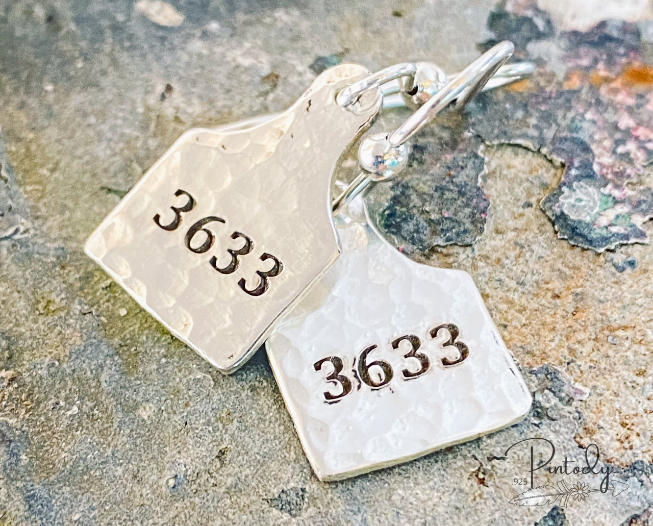 Cow tag Earrings Custom