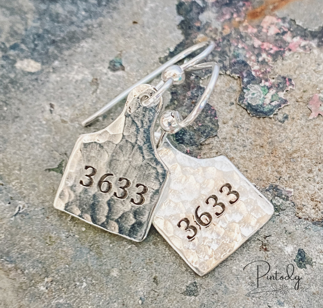 Cow tag Earrings Custom