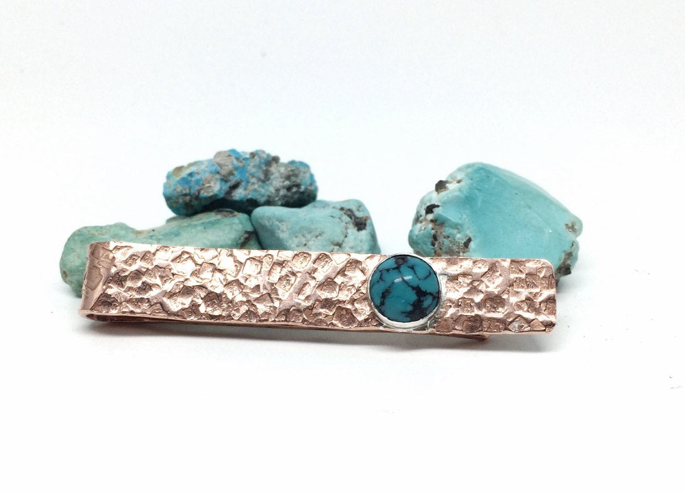 Copper Turquoise Tie Bar