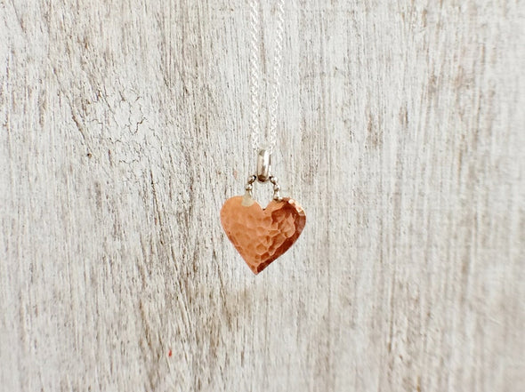 Tiny Copper Heart Necklace