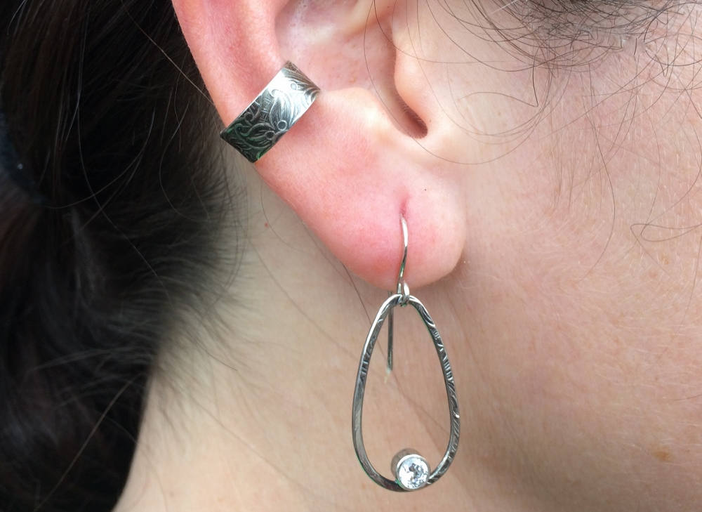 Ear Cuff Tooled Leather