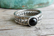 black onyx stacking rings
