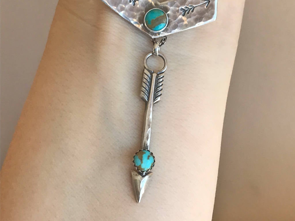 sterling silver arrow with turquoise